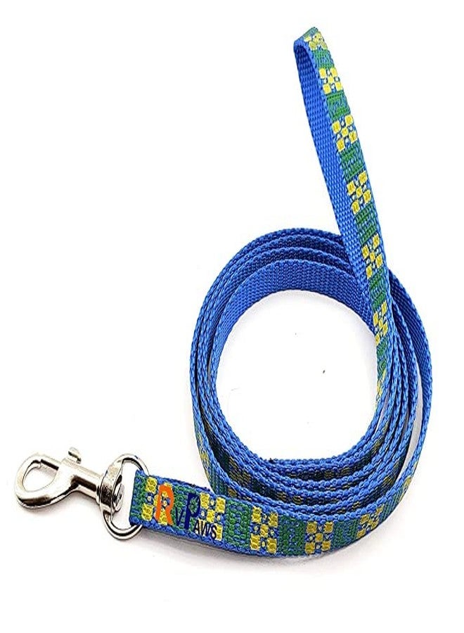 Pups&Pets 10 MM Puppy Collar and Leash Set - Puppy Printed Adjustable Nylon Collar with Leash for Cat and Puppy, Quick Release and Breathable Collar with Bell for Puppies, Small Dog & Cat (Blue) - Image 4